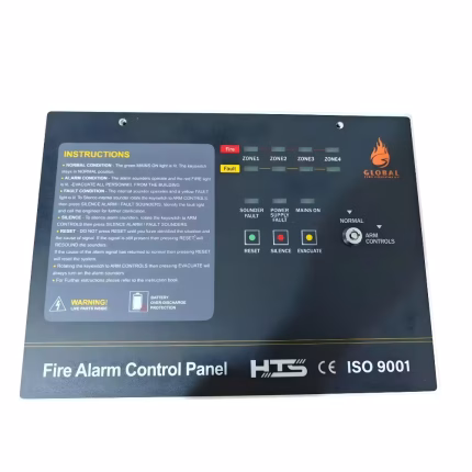 Global 4 Zone Conventional Fire Alarm Control Panel